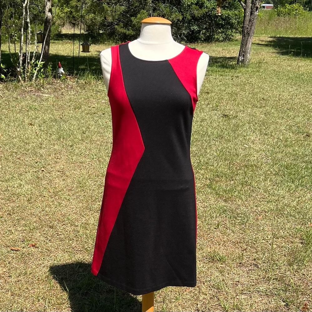 INC International Concepts Red & Black Tank Midi Dress Size Medium